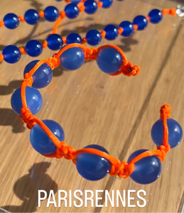 Bracelet jonc Agate Bleue