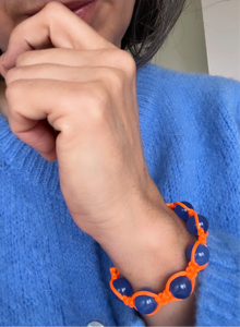 Bracelet jonc Agate Bleue