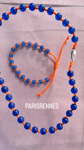 Collier Agate Bleue