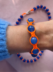 Bracelet jonc Agate Bleue
