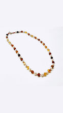 Load image into Gallery viewer, Richy short necklace, Baltic amber and pearls, 18K gold plated