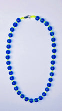 Load image into Gallery viewer, Blue Agate Necklace, colored satin cord