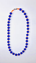 Load image into Gallery viewer, Blue Agate Necklace, colored satin cord