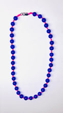 Load image into Gallery viewer, Blue Agate Necklace, colored satin cord