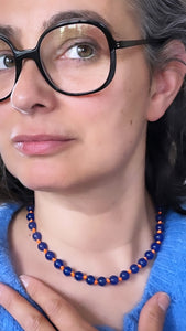 Collier Agate Bleue