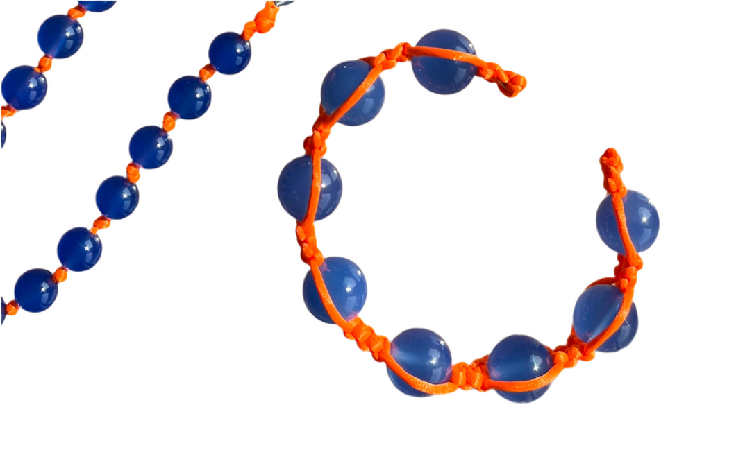 Bracelet jonc Agate Bleue